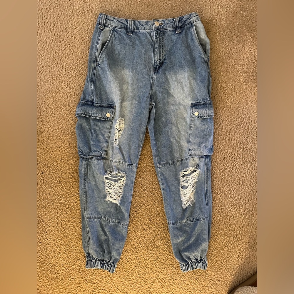 Denim Cargo Pants